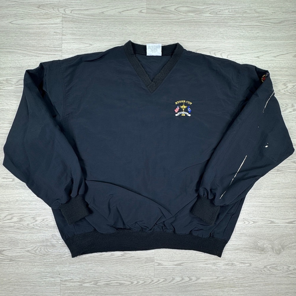 Starbus Men's Windbreaker Ryder Cup Oak Hill 1995 31st Match‎ Black XL V-Neck